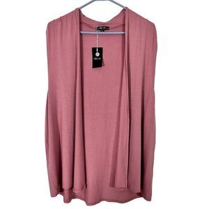 E. chic dusty pink sleeveless sweater duster long Vest XXL-XL